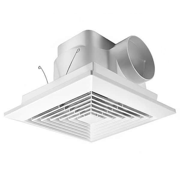 Bathroom Fan Exhaust Ceiling Mount 90 CFM 25W 110V 1 Sone Quiet Square Ventilation 4-Inch Duct 8x8 Inch Hole