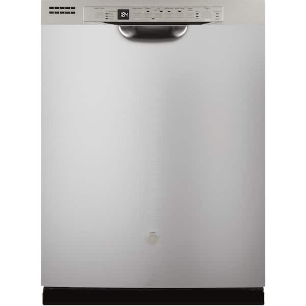 GE 24 in. Stainless Steel Front Control Built-In Tall Tub Dishwasher with 3rd Rack, Steam Cleaning, and 50 dBA