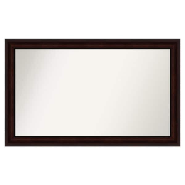 Amanti Art Coffee Bean Brown 49.25 in. x 30.25 in. Custom Non-Beveled Satin Recyled Polystyrene Framed Vanity Wall Mirror