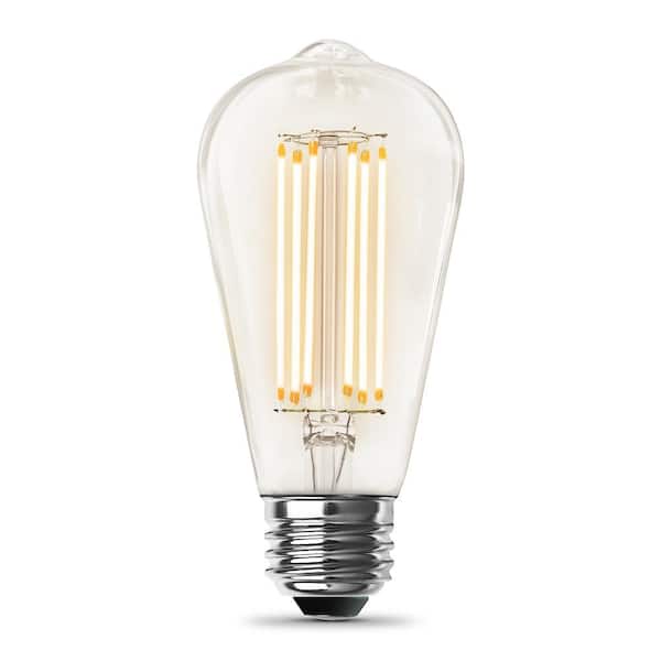 Feit Electric 60-Watt Equivalent ST19 Dimmable Cage Filament Clear Glass E26 Vintage Edison LED Light Bulb, Warm White