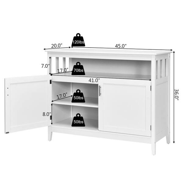 Costway Modern Kitchen Storage Cabinet Buffet Server Table Sideboard Dining Wood Brown