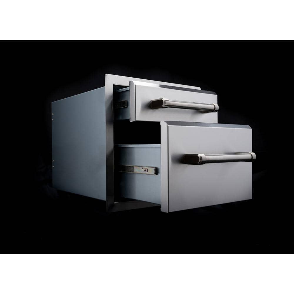 Stainless Steel Vertical Double Drawer Outdoor Kitchen Unit