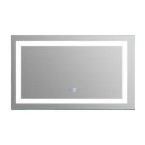 40 in. W x 24 in. H Large Rectangular Frameless Superslim Dimmable Anti-Fog Wall Bathroom Vanity Mirror in Silver