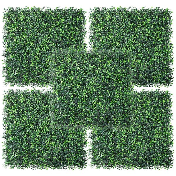 Unbranded 6- Pieces 20 in. x 20 in. x 1.8 in. Artificial Boxwood Hedge Grass Wall Panel Faux Greenery UV-Protected