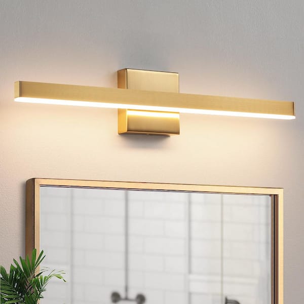 KAISITE 24 in. 1-Light Modern Bathroom Light Fixture Over Mirror Gold LED Vanity Light Bar With 20W Dimmable 5CCT Wall Sconce