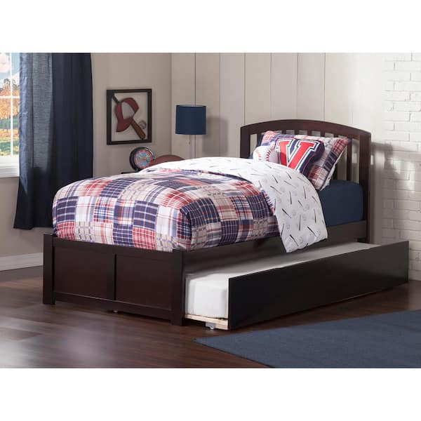 AFI Richmond Twin Extra Long Bed with Footboard and Twin Extra Long Trundle in Espresso