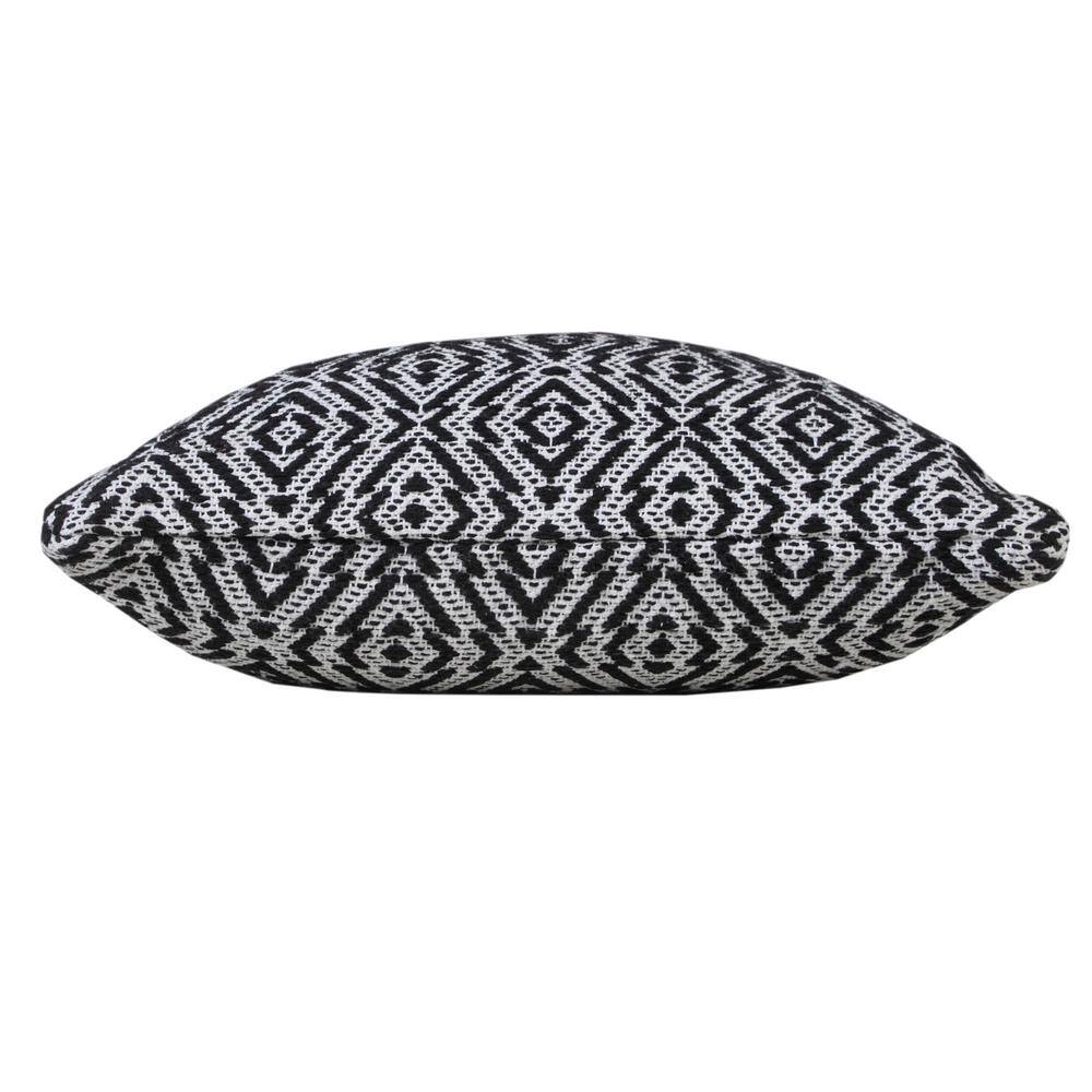 Black and White Diamond Cotton 20" Square Throw Pillow Set