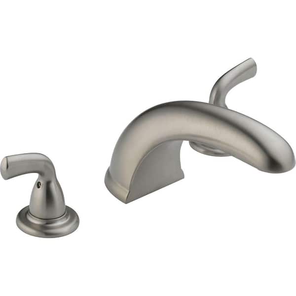 Foundations 2-Handle Deck-Mount Roman Tub Faucet Trim Kit Only in Stainless (Valve Not Included)