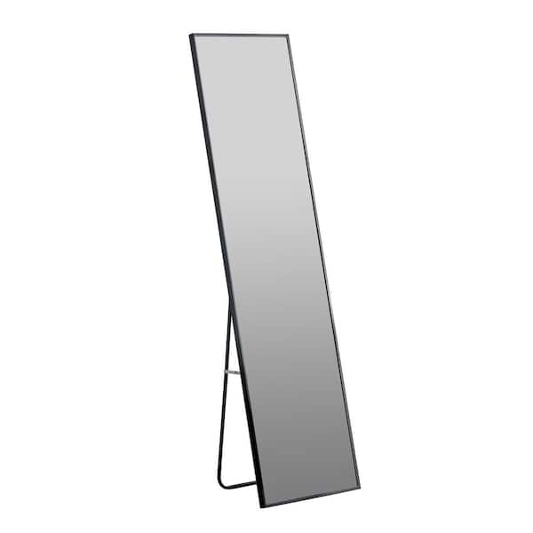 Unbranded 22 in. W x 65 in. H Rectangular Aluminium alloy Metal Framed Wall Mounted Full Body Bathroom Vanity Mirror in Black.