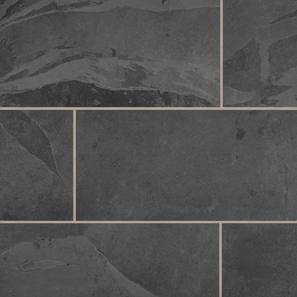 Montauk Black 4 in. x 4 in. Gauged Slate Floor and Wall Tile Sample price history on PriceWatchPro