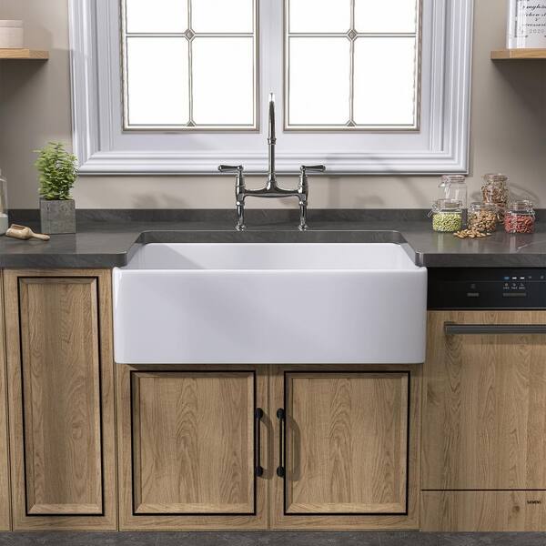 Zeafive Mac 36 in. x 20 in. White Farmhouse Sink Fireclay