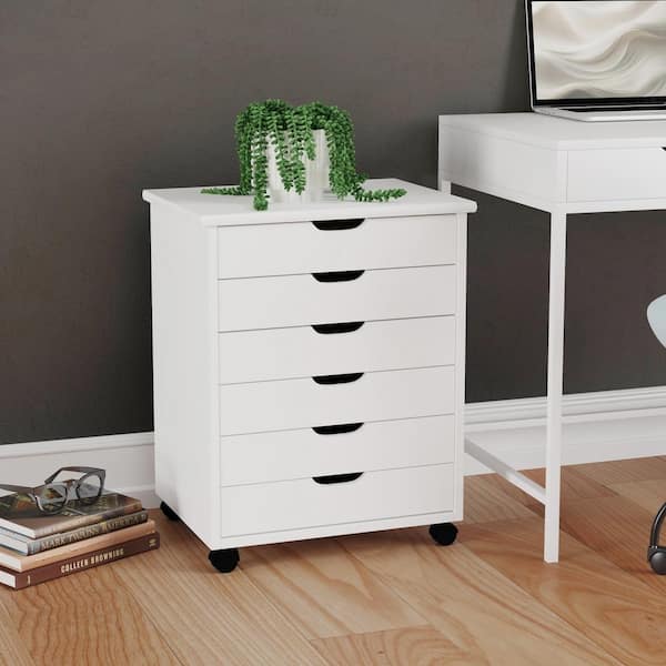 Drawer - Mahalo.lino。マイラン トップス Linon Home Decor Mcleod White Wash 6 Drawer Wide Rolling