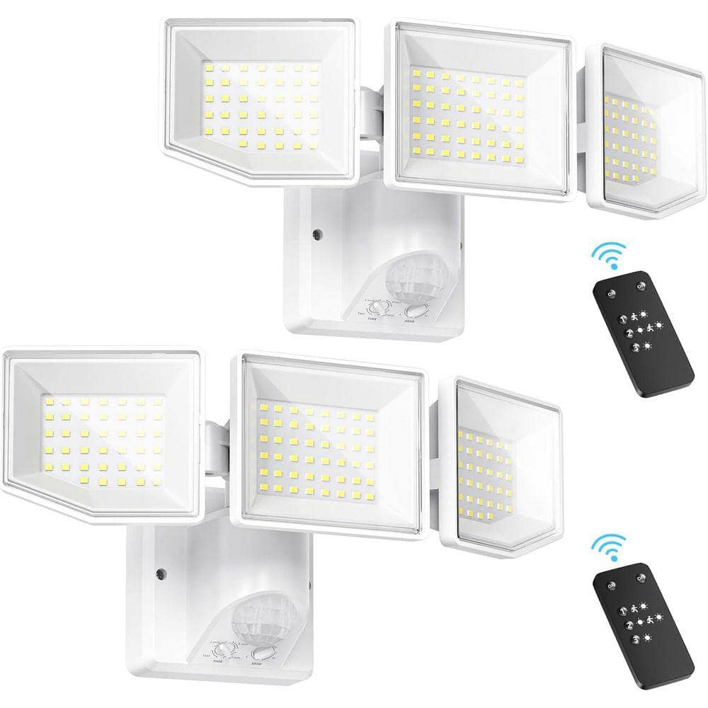 38W 630 Watt Equivalent 6000 Lumen 160° White Motion Sensing Dusk to Dawn LED Flood Light 2 Pack price history on PriceWatchPro