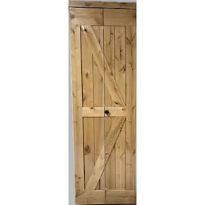 25.5 in. x 84 in. Bifold Solid Core Clear Gloss Finished Alder Wood Barn Door Slab