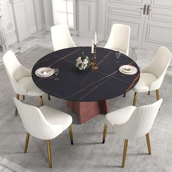 Magic Home 6-Piece Rubber Wood Kitchen Dining Table Set with Wood Grain Tabletop, Wood Veneer Chairs and Bench, Natural Wood Wash
