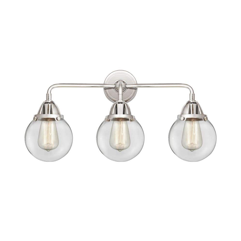 Beacon 24 in. 3-Light Polished Chrome Vanity Light with Glass Shade price history on PriceWatchPro