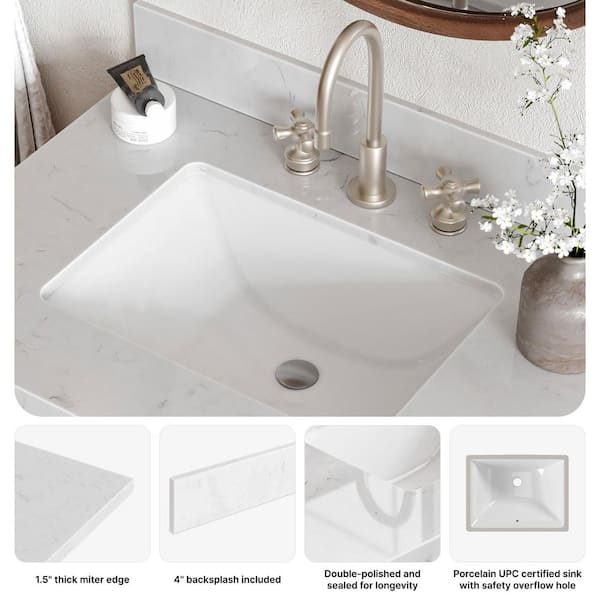 ARIEL Stafford 72 in. Double Sink Freestanding Bathroom Vanity in