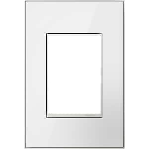 adorne 1 Gang Plus Decorator/Rocker Wall Plate, Mirror White on White (1-Pack)