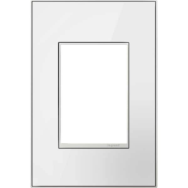 Legrand adorne 1 Gang Plus Decorator/Rocker Wall Plate, Mirror White on White (1-Pack)
