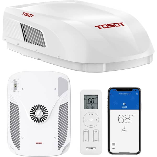 Tosot GO COOL 15000 BTU RV Air Conditioner, Non-Ducted Camper Rooftop AC Unit with Heat Pump, EER 8.5, WiFi and Remote Control