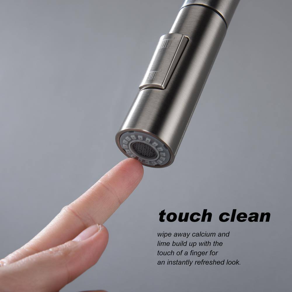 Brushed Nickel Stainless Steel Pull Down Touch Kitchen Faucet