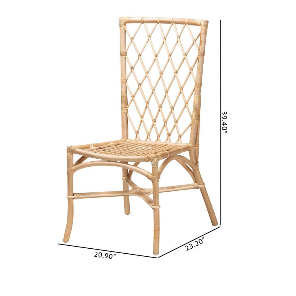 Tropical Serenity Rattan and Cane Bohemian Dining Chair Set