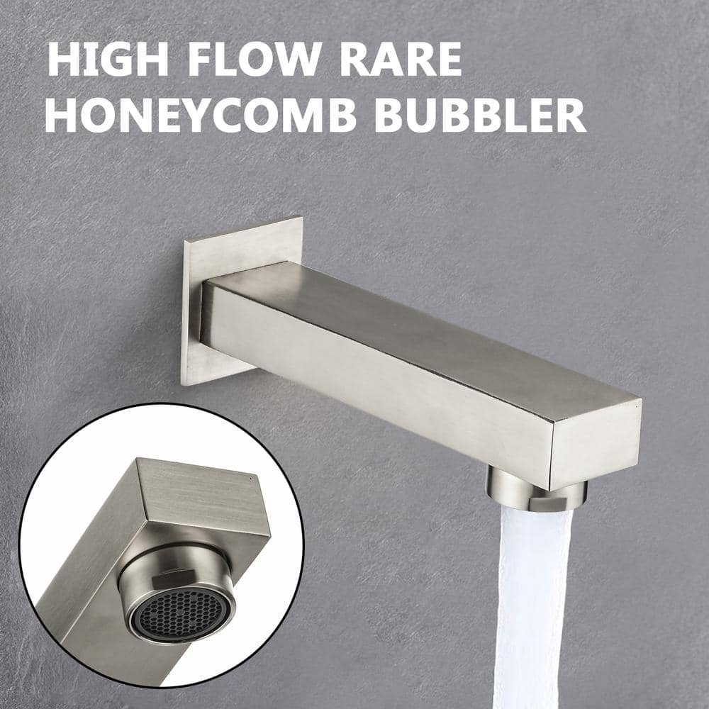 Brushed Nickel Wall-Mounted Rain Shower System with Handheld Head