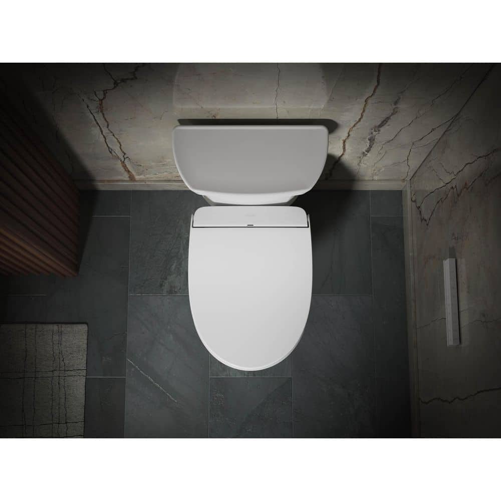 White Round Heated Bidet Toilet Seat with Remote Control