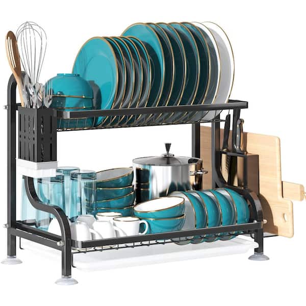 Dish Drying Rack, 2 Tier Stainless Steel Dish Rack with Drainboard, Ut -  Jolinne