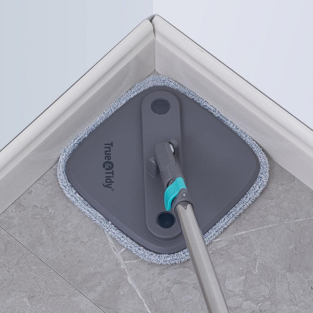 TrueClean Gray Microfiber Spin Mop and Bucket System