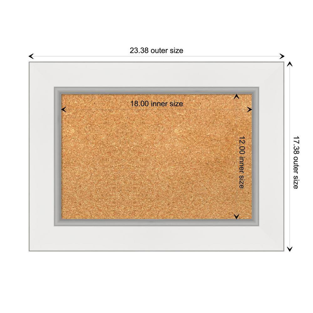 Eva White and Gold Framed Natural Cork Bulletin Board