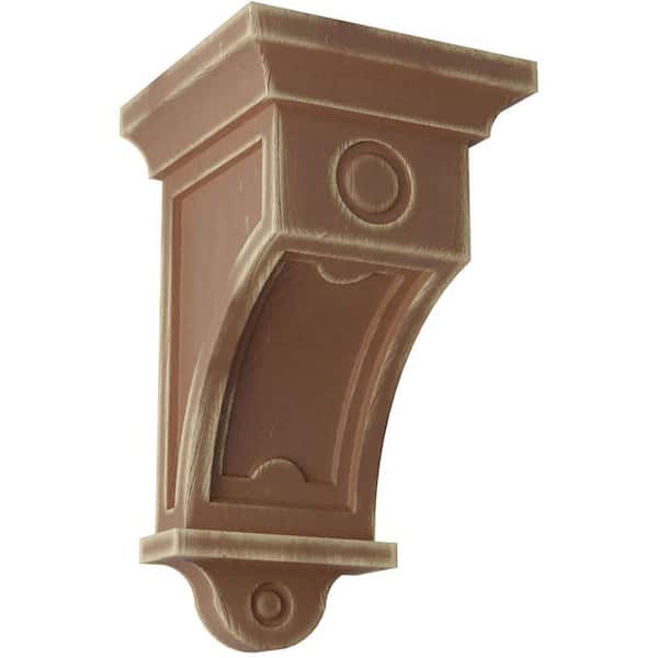 Ekena Millwork 5 in. x 9 in. x 5 in. Weathered Brown Arts and Crafts Wood Vintage Decor Corbel