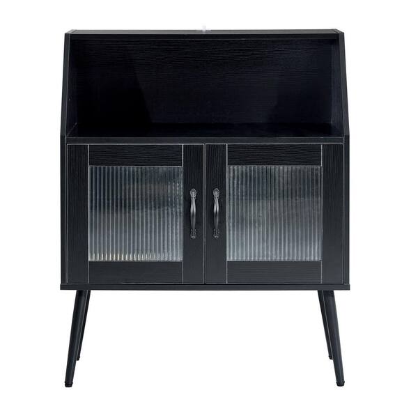 Tileon Sideboard, Bufft Side Dining table, Glass door in Black