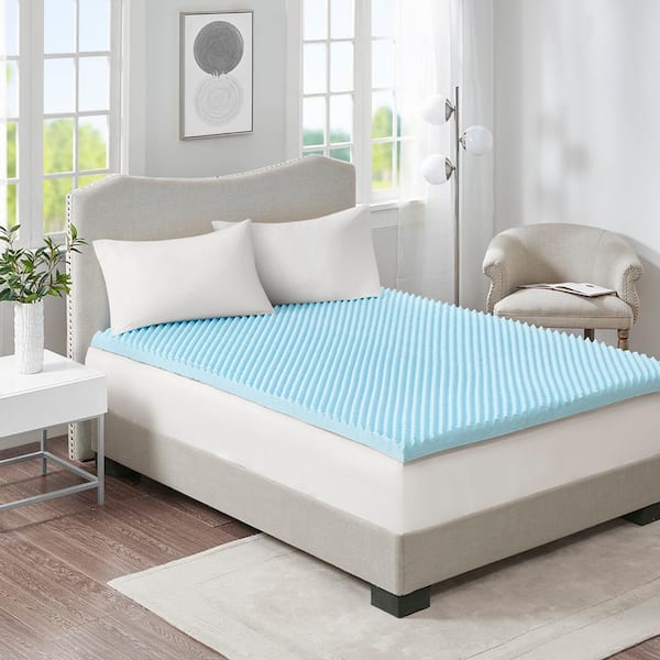 Unbranded 75 in. L x 54 in. W x 3 in. H Full All Season Gel Memory Foam Reversible Mattress Topper, Cooling Mattress Not Included