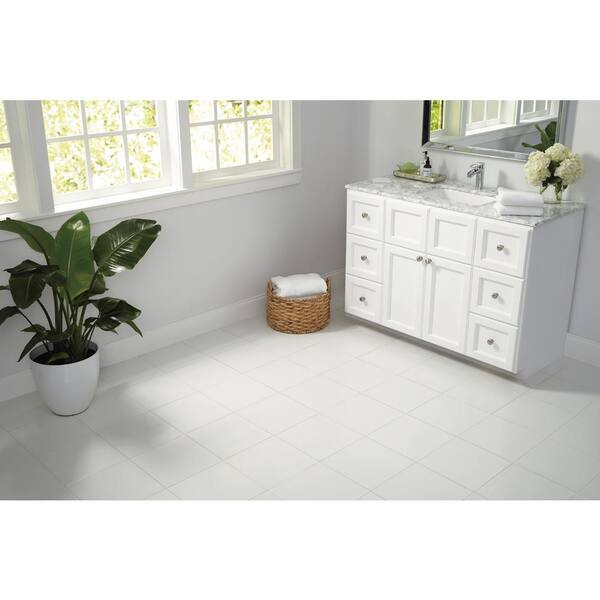 Daltile Glacier 12 in. x 12 in. White Glazed Ceramic Floor and Wall Tile Sample