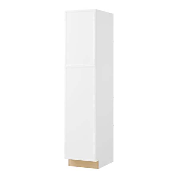 Leyton 18 in. W x 24 in. D x 84 in. H Ready to Assemble Plywood Slim Shaker Pantry Kitchen Cabinet in Alpine White