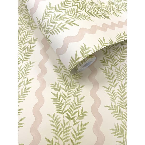 Walls Republic Cream Blush Floral Stripe Wallpaper Print NonWoven NonPasted Textured Wallpaper 57 sq. ft.