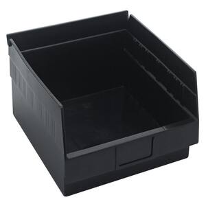 Conductive Shelf 9 Qt. Storage Tote in Black (8-Pack)