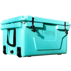 Heavy-Duty Wheels 65 qt. Blue Chest Cooler with Bottle Opener for Beach Drink Camping Picnic Fishing Boat Barbecue