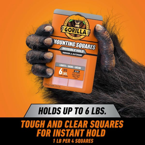 1 in. Clear Mounting Tape Double Sided Mounting Tape Squares (6-Pack)