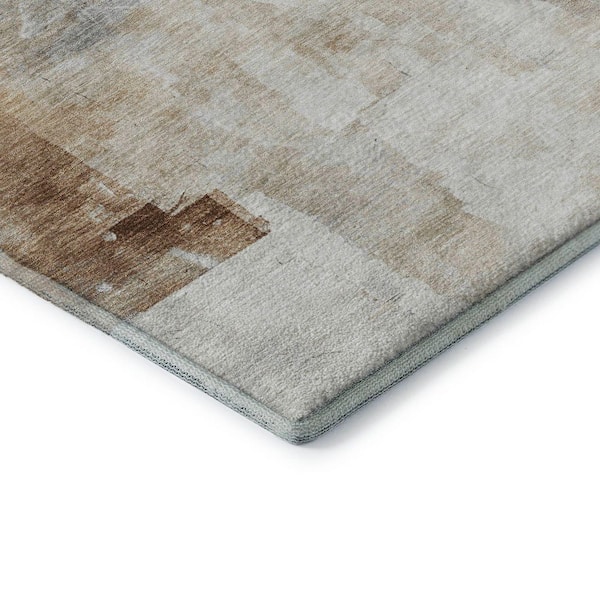 Mayfield Premium Machine Washable Abstract AMF1673 Linen 10 ft. x 14 ft. Area Rug