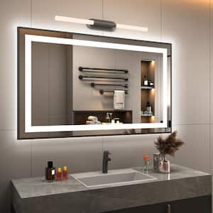 40 in. W x 24 in. H Rectangular Framed Front and Back LED Lighted Anti-Fog Wall Bathroom Vanity Mirror in Tempered Glass