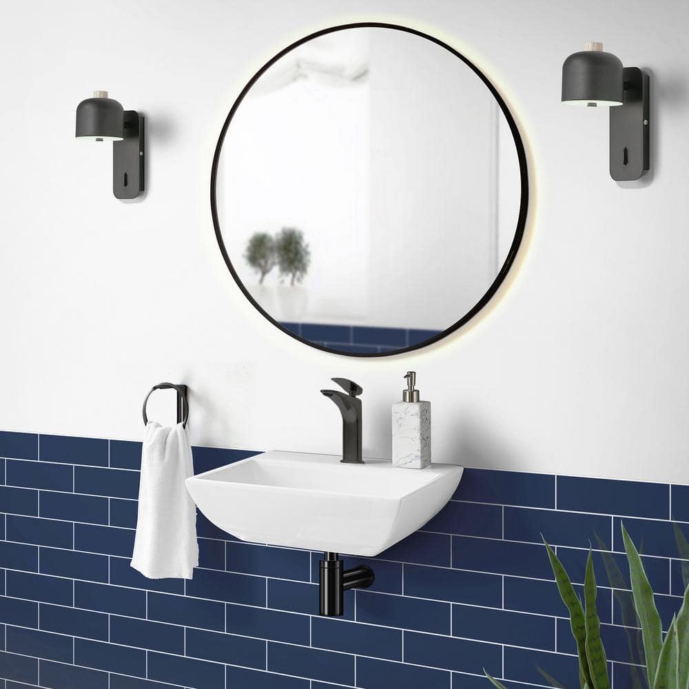 Voltaire Glossy White Compact Ceramic Wall Hung Sink