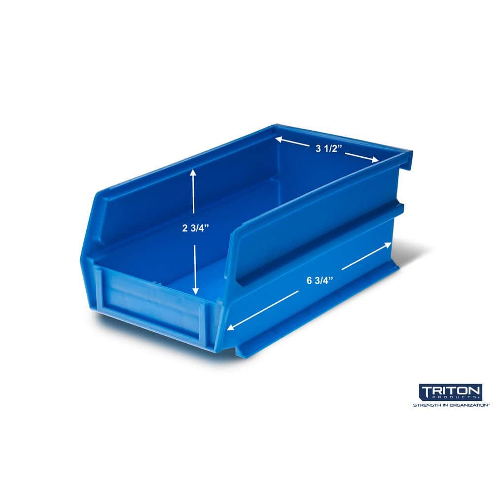 Blue Polypropylene Stackable and Collapsible Storage Bins, 6-Pack