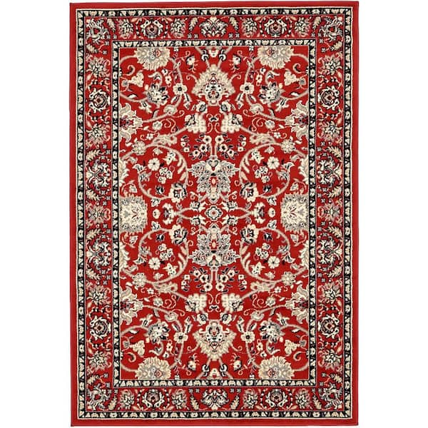 Unique Loom Sialk Hill Washington Red 4' 0 x 6' 0 Area Rug
