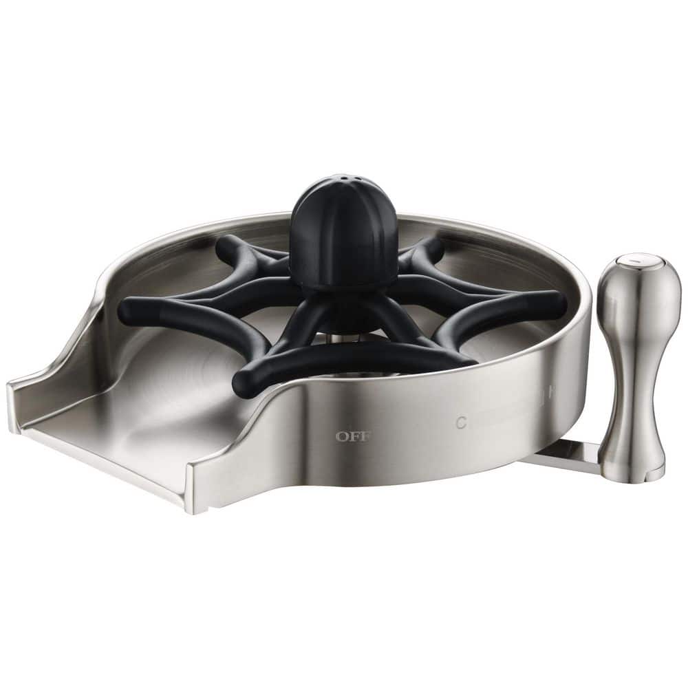 Brushed Nickel Kitchen Sink Glass Rinser with Zinc Alloy Tray
