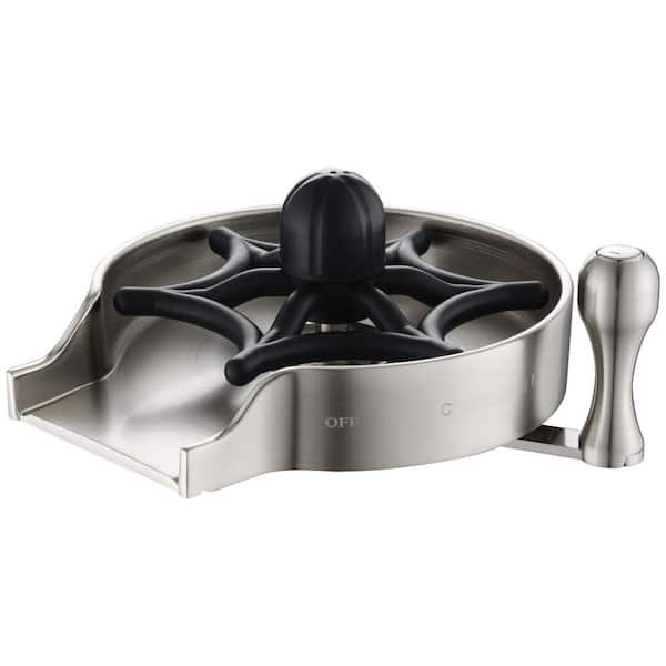 GAGALIFE 5 in. Glass Rinser Cup Washer for Kitchen in Brushed Nickel
