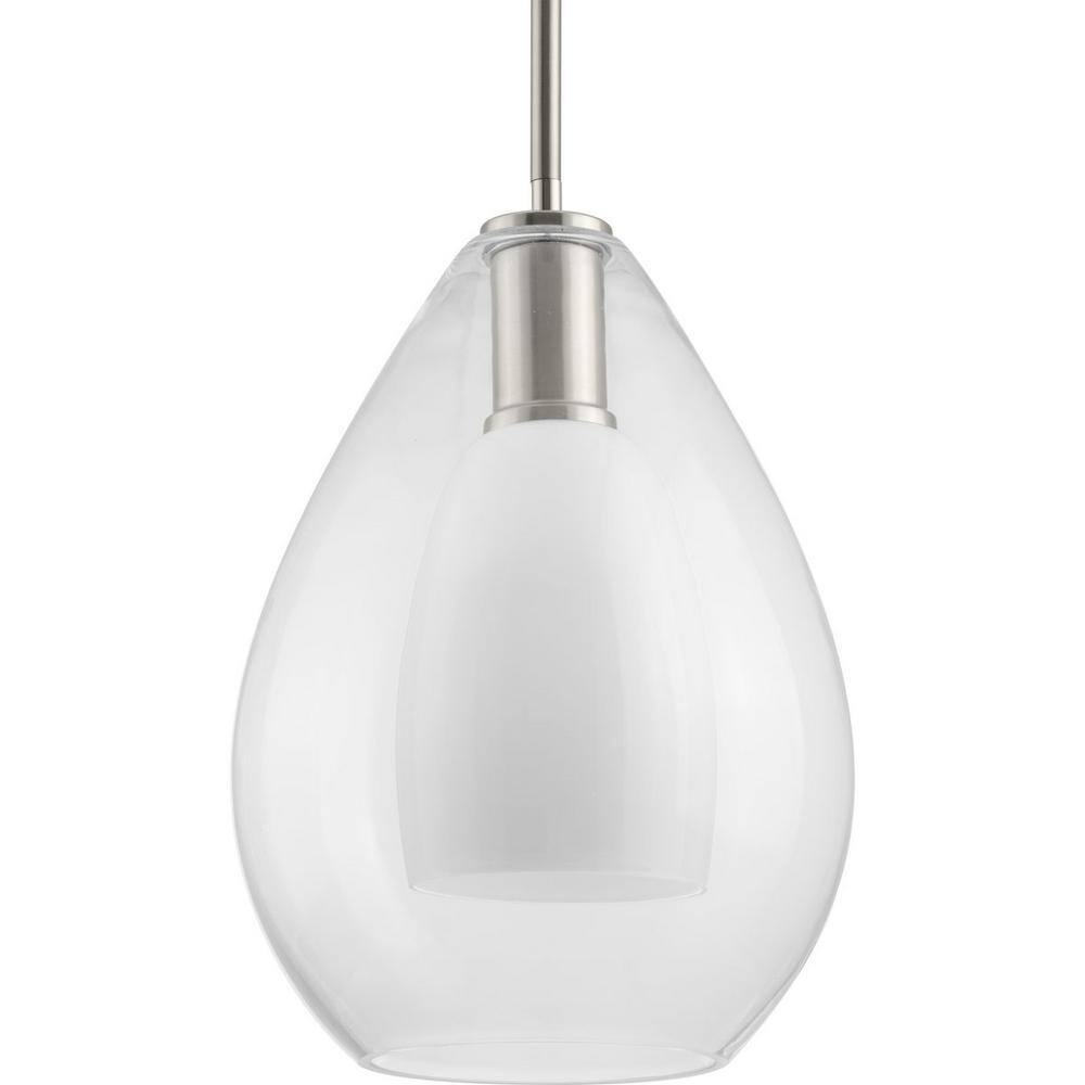 Carillon Brushed Nickel Glass Bell Pendant Light
