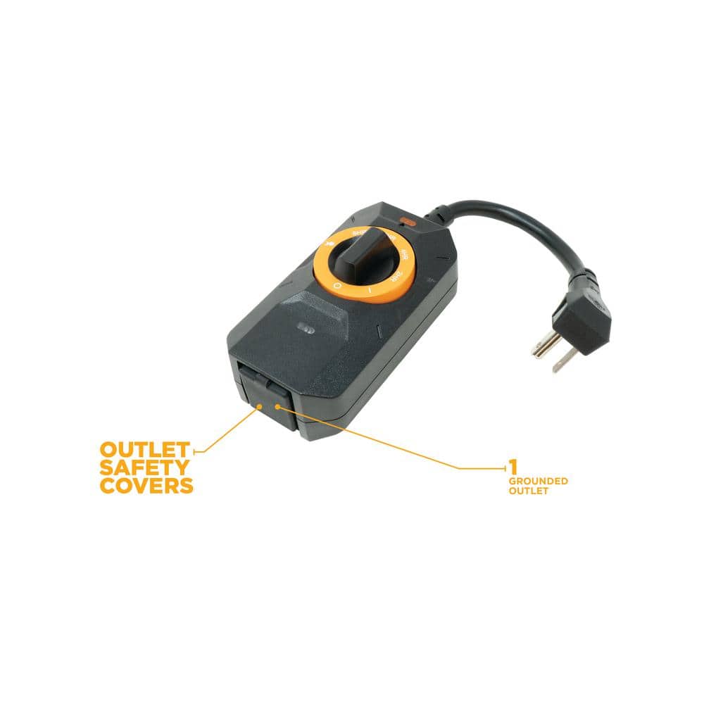Black and Orange Outdoor Dusk to Dawn Lighting Timer