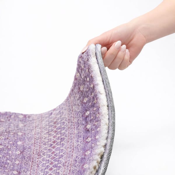 Dream Shag Premium Machine Washable Abstract ADS709 Lavender 3 ft. x 5 ft. Area Rug